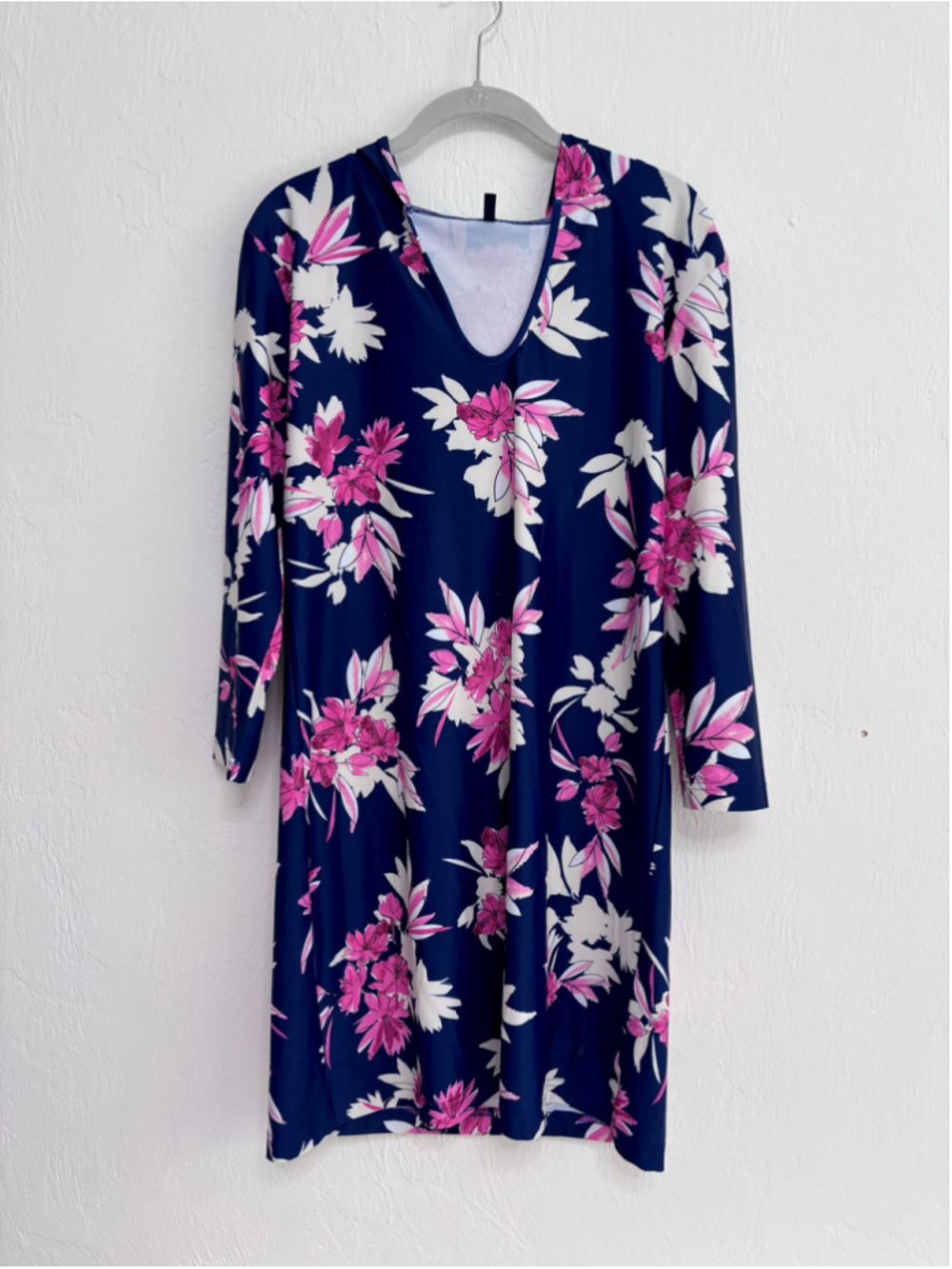 Women's Nautica Floral Swim Coverup Dress, Size L, Blue and Pink